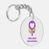 International Women's Day 2026 IWD Give To Gain Sleutelhanger (Voorkant Links)