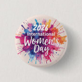 International Women's Day 2026 Ronde Button 3,2 Cm (Voorkant)
