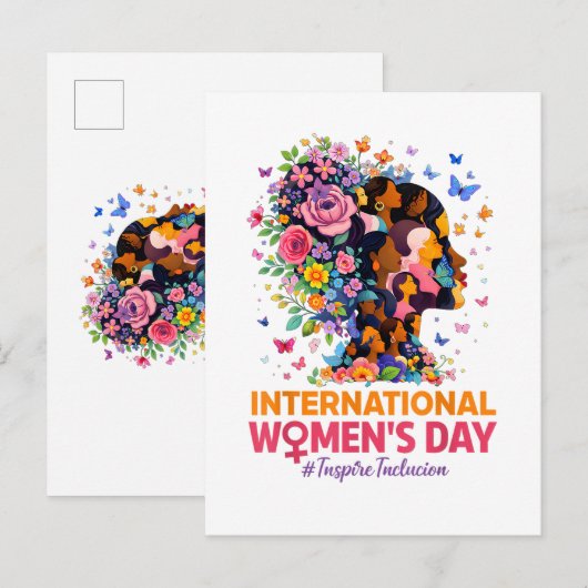 International Women's Day Aankondigingskaart (Voorkant / Achterkant)