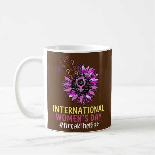 International Women's Day Break the Bias Sun Koffiemok (Links)