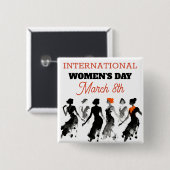 International Women's Day | Celebrating Women Vierkante Button 5,1 Cm (Voorkant /achterkant)