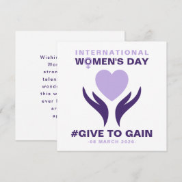 International Women's Day Give To Gain 2026 Feestdagenkaart