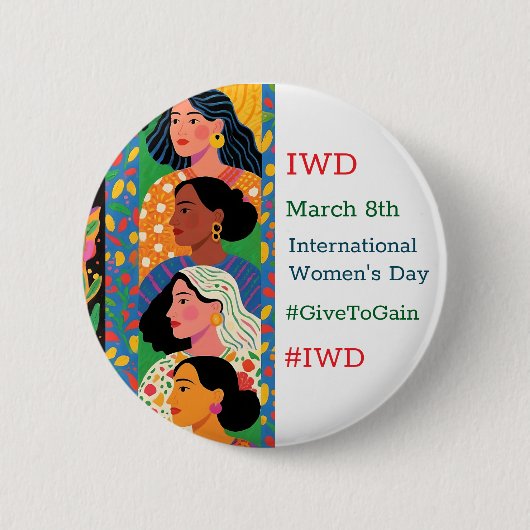International Women's Day | IWD #GivetoGain Ronde Button 5,7 Cm (Voorkant)