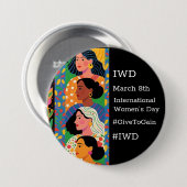 International Women's Day | IWD #GivetoGain Ronde Button 7,6 Cm (Voorkant /achterkant)
