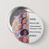 International Women's Day | IWD #GivetoGain Ronde Button 7,6 Cm (Voorkant /achterkant)