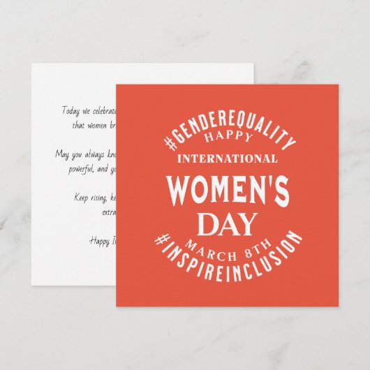 International Women's Day | March 8th Equality Kaart (Voorkant / Achterkant)