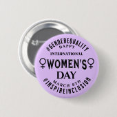 International Women's Day | March 8th Equality Ronde Button 5,7 Cm (Voorkant /achterkant)