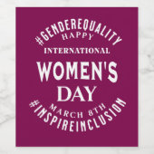International Women's Day | March 8th Equality Wijn Etiket (Enkel label)