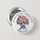 International Women's Day March 8th IWD Ronde Button 5,7 Cm (Voorkant /achterkant)