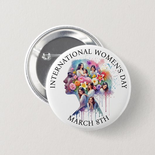 International Women's Day March 8th IWD Ronde Button 5,7 Cm (Voorkant /achterkant)