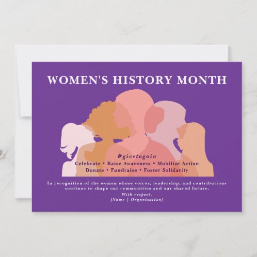 International Womens Day Women History Recognition Feestdagenkaart (Voorkant)