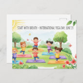 International Yoga Day Briefkaart (Voorkant / Achterkant)