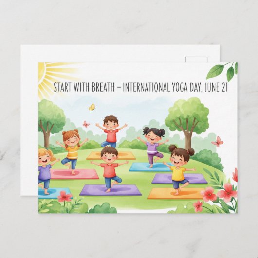 International Yoga Day Briefkaart (Voorkant / Achterkant)