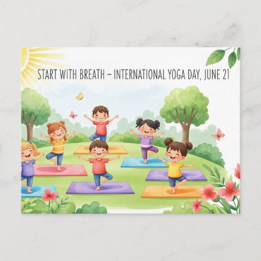 International Yoga Day Briefkaart (Voorkant)