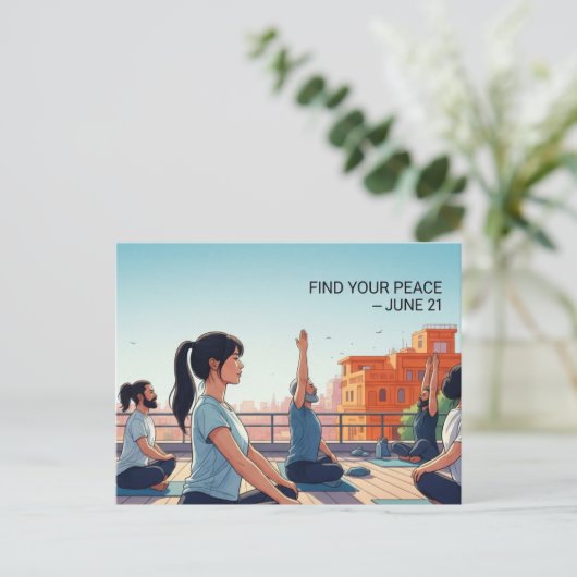 International Yoga Day Briefkaart (Staand voorkant)