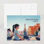 International Yoga Day Briefkaart (Voorkant / Achterkant)