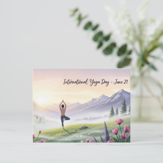 International Yoga Day Briefkaart (Staand voorkant)