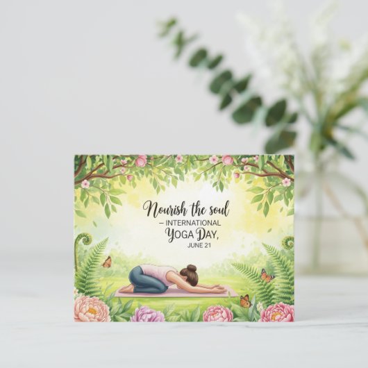 International Yoga Day Briefkaart (Staand voorkant)
