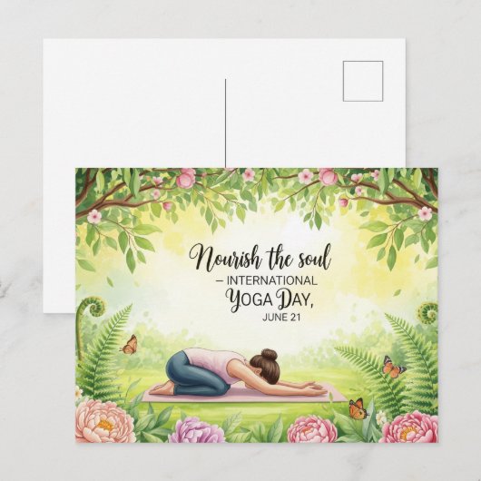 International Yoga Day Briefkaart (Voorkant / Achterkant)