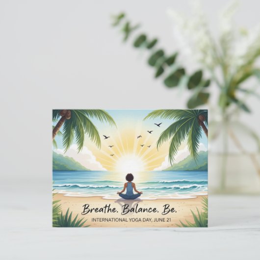 International Yoga Day Briefkaart (Staand voorkant)