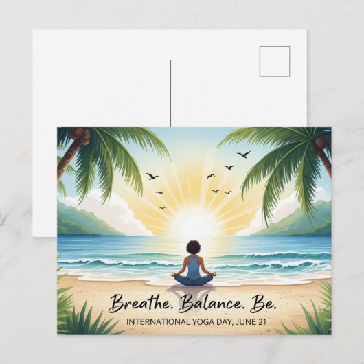 International Yoga Day Briefkaart (Voorkant / Achterkant)