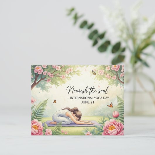 International Yoga Day Briefkaart (Staand voorkant)