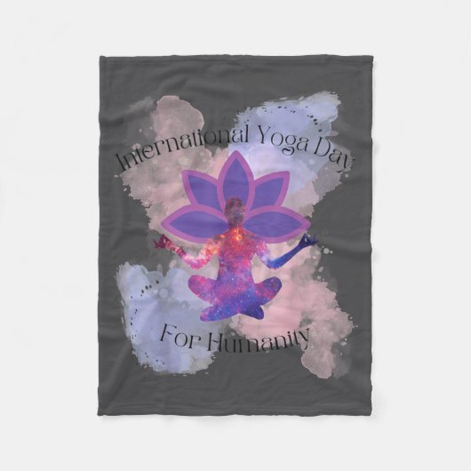 International Yoga Day For Humanity  Fleece Deken (Voorkant)