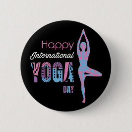 International Yoga Day Ronde Button 5,7 Cm