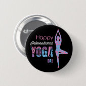 International Yoga Day Ronde Button 5,7 Cm (Voorkant /achterkant)