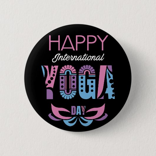 International Yoga Day Ronde Button 5,7 Cm (Voorkant)