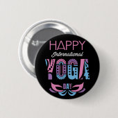 International Yoga Day Ronde Button 5,7 Cm (Voorkant /achterkant)