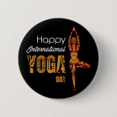International Yoga Day Ronde Button 5,7 Cm (Voorkant)