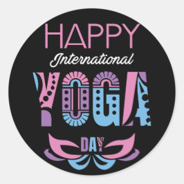 International Yoga Day Ronde Sticker