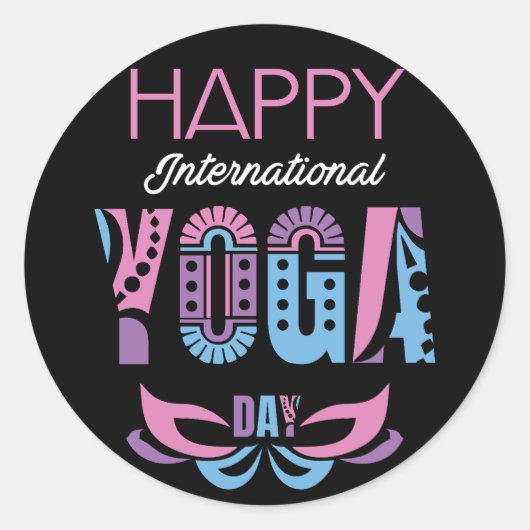International Yoga Day Ronde Sticker (Voorkant)