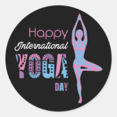 International Yoga Day Ronde Sticker (Voorkant)