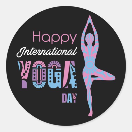 International Yoga Day Ronde Sticker (Voorkant)