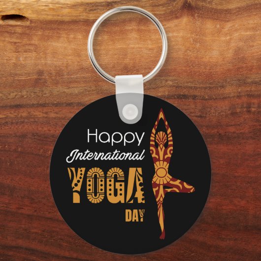 International Yoga Day Sleutelhanger (Achterkant)