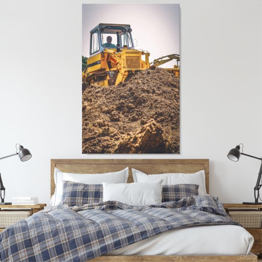Internationale 100B bulldozer Canvas Afdruk (Insitu (Slaapkamer))