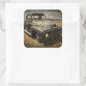 Internationale afhalen vierkante sticker (Tas)