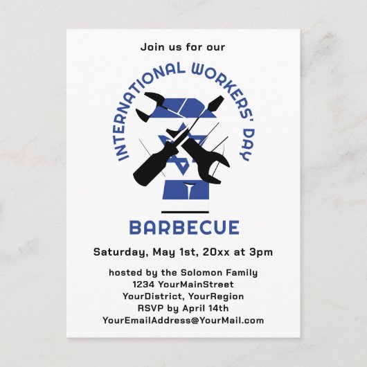 Internationale Arbeidsorganisatie ISRAËL ARBEIDSDA Uitnodiging Briefkaart (Voorkant)