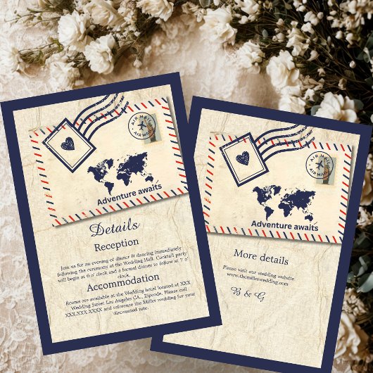 Internationale Avontuur Rustieke Bestemming Trouwe Informatiekaartje