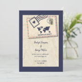 Internationale Avontuur Rustieke Bestemming Trouwe Kaart (Staand voorkant)