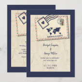 Internationale Avontuur Rustieke Bestemming Trouwe Kaart (Voorkant / Achterkant)