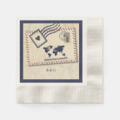 Internationale Avontuur Rustieke Bestemming Trouwe Servet (Voorkant)