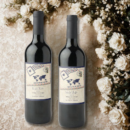 Internationale Avontuur Rustieke Bestemming Trouwe Wijn Etiket