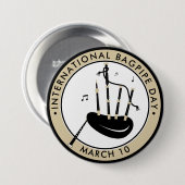 Internationale Bagpipe Day Ronde Button 7,6 Cm (Voorkant /achterkant)