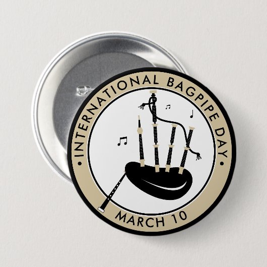 Internationale Bagpipe Day Ronde Button 7,6 Cm (Voorkant /achterkant)