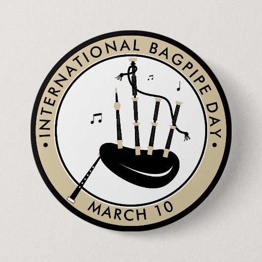 Internationale Bagpipe Day Ronde Button 7,6 Cm (Voorkant)