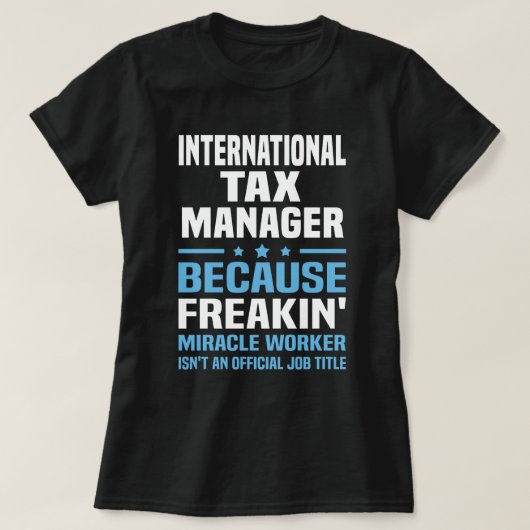 internationale belastingbeheerder t-shirt (Design voorkant)
