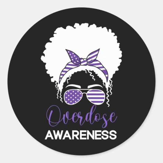 Internationale bewustmaking bij overdosering Dag 2 Ronde Sticker (Voorkant)